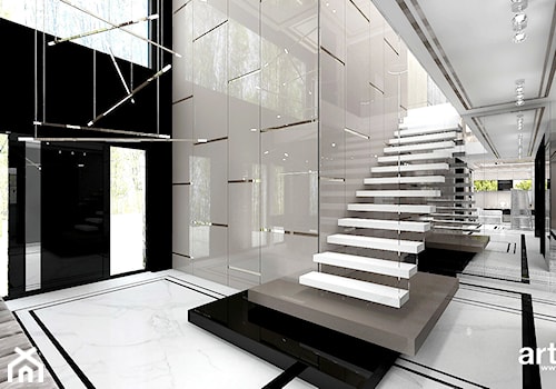 SOTTO VOCE | I | Wnętrza domu - Schody jednobiegowe z materiałów mieszanych, styl nowoczesny - zdjęcie od ARTDESIGN architektura wnętrz
