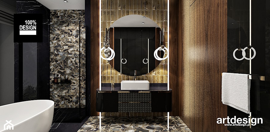 ściana umywalkowa w łazience - zdjęcie od ARTDESIGN architektura wnętrz