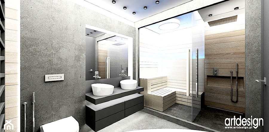 nowoczesne wnętrza łazienek - zdjęcie od ARTDESIGN architektura wnętrz