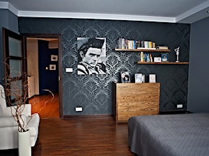 mieszkanie rodzeństwa 76m2 - Średnia czarna sypialnia, styl nowoczesny - zdjęcie od rooMore
