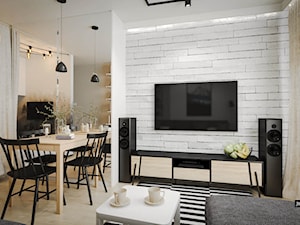 Wielofunkcyjny salon w stylu loftowo-skandynawskim - zdjęcie od Jedyne.Takie.Wnętrza Paulina Kononowicz-Kwaśnik