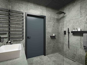 Betonowa minimalistyczna łazienka - zdjęcie od Jedyne.Takie.Wnętrza Paulina Kononowicz-Kwaśnik