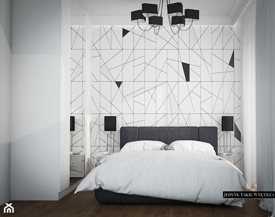 Jedyne.Takie.Wnętrza - Czarno-biała elegancja Gdańsk - Sypialnia, styl minimalistyczny - zdjęcie od Jedyne.Takie.Wnętrza - Architekt wnętrz Paulina Kononowicz-Kwaśnik