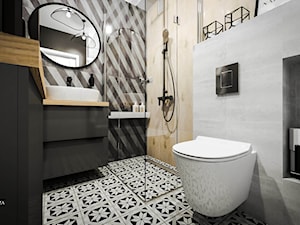 Skandynawsko loftowa łazienka z geometrycznymi płytkami - zdjęcie od Jedyne.Takie.Wnętrza - Architekt wnętrz Paulina Kononowicz-Kwaśnik