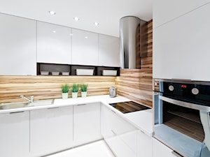 Kuchnia - Apartament IV - Średnia duża otwarta z zabudowaną lodówką z nablatowym zlewozmywakiem kuchnia w kształcie litery l, styl nowoczesny - zdjęcie od Meble Ideal