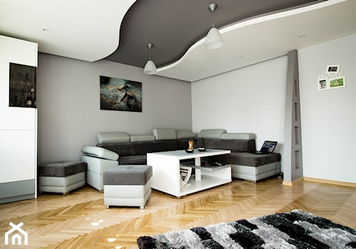 Nowoczesny salon w Chrzanowie - wykonanie www.twindesign.pl - zdjęcie od Bednarski - Usługi Ogólnobudowlane