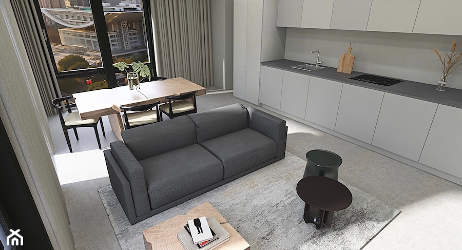 Minimalistyczny apartament - wizki - Salon, styl minimalistyczny - zdjęcie od Bargański Pracownia Wnętrz