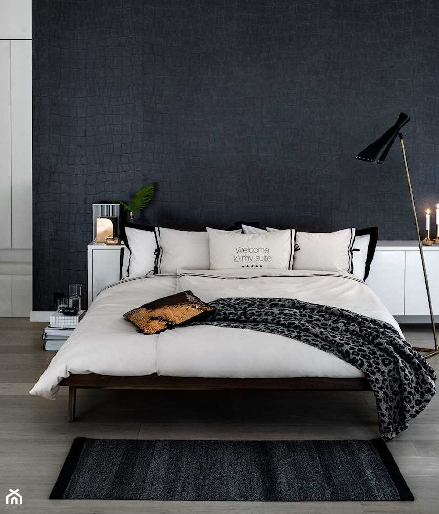 katalog wiosna 2015 - Średnia czarna sypialnia, styl skandynawski - zdjęcie od H&M Home