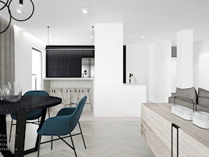 Mieszkanie w Gliwicach, Osiedle Paryskie - Średnia biała jadalnia jako osobne pomieszczenie - zdjęcie od Superpozycja Architekci Dominika Trzcińska