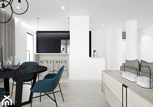 Mieszkanie w Gliwicach, Osiedle Paryskie - Średnia biała jadalnia jako osobne pomieszczenie - zdjęcie od Superpozycja Architekci Dominika Trzcińska