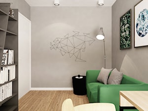 Dom w Sosnowcu - Średnie w osobnym pomieszczeniu z sofą szare biuro - zdjęcie od Superpozycja Architekci Dominika Trzcińska