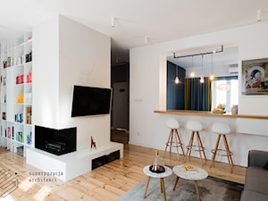 Mieszkanie w Katowicach | Koszutka - Średnia otwarta z salonem biała z zabudowaną lodówką kuchnia jednorzędowa - zdjęcie od Superpozycja Architekci Dominika Trzcińska