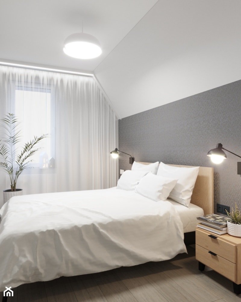 Apartament Koszalin - Sypialnia, styl skandynawski - zdjęcie od Jankowska Design