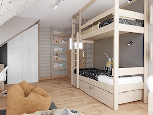 Pokój na poddaszu dla dwóch chłopców - Sypialnia, styl nowoczesny - zdjęcie od Jankowska Design