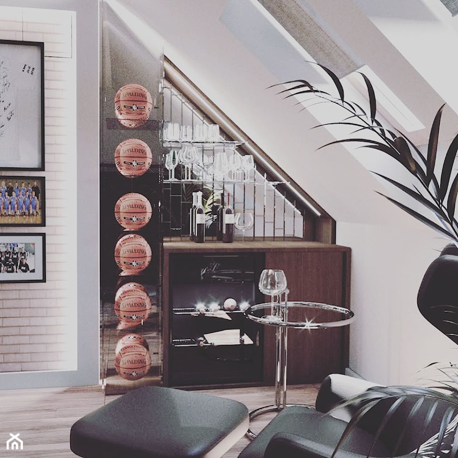 Gabinet dla fana koszykówki - Biuro, styl glamour - zdjęcie od Jankowska Design
