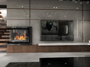 Dom pokazowy w Ożarowie - Średni szary salon - zdjęcie od BAUART STUDIO Pracownia Architektury