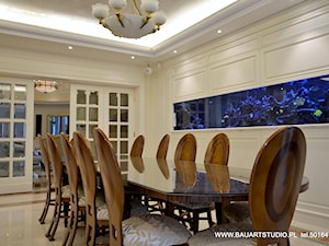 Rezydencja Wilanów - Duża beżowa jadalnia jako osobne pomieszczenie - zdjęcie od BAUART STUDIO Pracownia Architektury