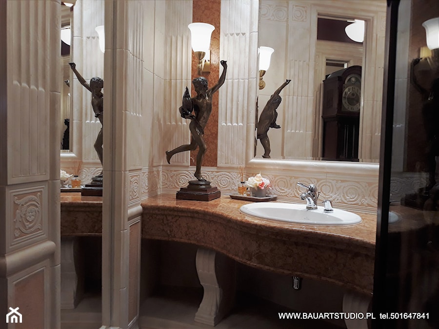 Rezydencja Wilanów - Mała bez okna z lustrem łazienka - zdjęcie od BAUART STUDIO Pracownia Architektury