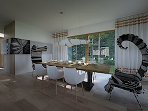 Dom w Lesie - Poznań, Suchy Las - Duża szara jadalnia jako osobne pomieszczenie, styl nowoczesny - zdjęcie od Concept