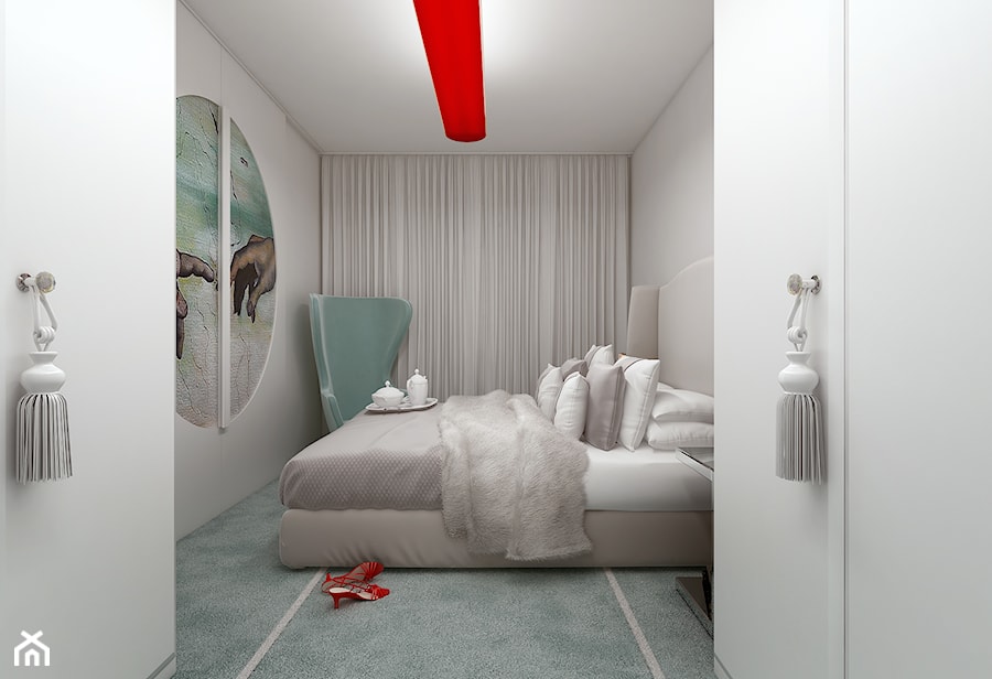 Mieszkanie w Kołobrzegu - Mała szara sypialnia, styl nowoczesny - zdjęcie od Concept