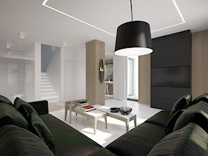 Dom w woj. małopolskim - Średni biały czarny salon, styl nowoczesny - zdjęcie od Concept