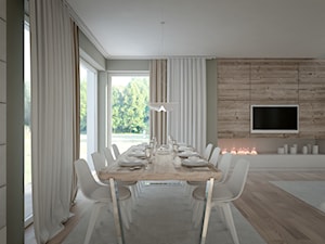 Dom jednorodzinny w Kołobrzegu - Duża szara jadalnia w salonie, styl nowoczesny - zdjęcie od Concept