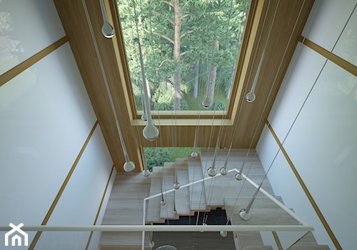 Dom w Lesie - Poznań, Suchy Las - Schody trójbiegowe drewniane, styl nowoczesny - zdjęcie od Concept