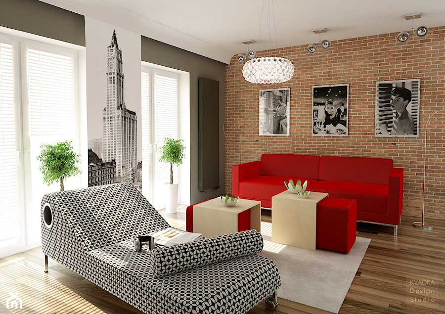 Salon - mieszkanie prywatne - zdjęcie od KVADRA Design Studio