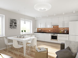 Kuchnia i salon - mieszkanie prywatne - zdjęcie od KVADRA Design Studio
