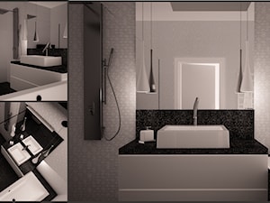 Łazienka w czerni i bieli - zdjęcie od IVO DESIGN