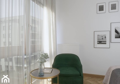 Żoliborz - 70 m.² - Mała biała sypialnia, styl vintage - zdjęcie od Studio Monocco