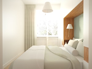 56m2 w kamienicy na warszawskim Mokotowie - Mała biała sypialnia, styl minimalistyczny - zdjęcie od Studio Monocco