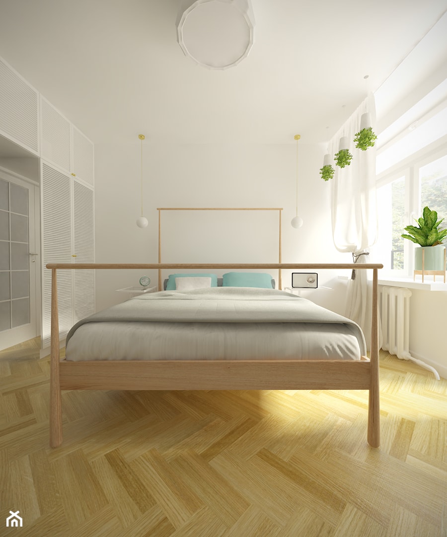 Żoliborz - 50m² - Średnia biała sypialnia, styl minimalistyczny - zdjęcie od Studio Monocco