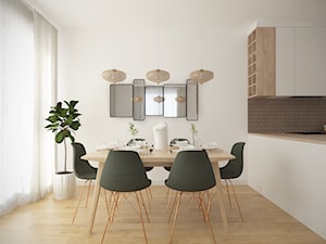 Bemowo - 90 m² - Średnia szara jadalnia w kuchni, styl nowoczesny - zdjęcie od Studio Monocco