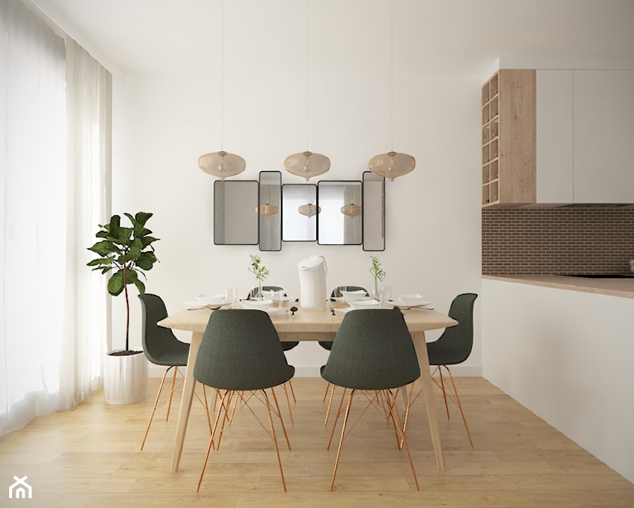 Bemowo - 90 m² - Średnia szara jadalnia w kuchni, styl nowoczesny - zdjęcie od Studio Monocco