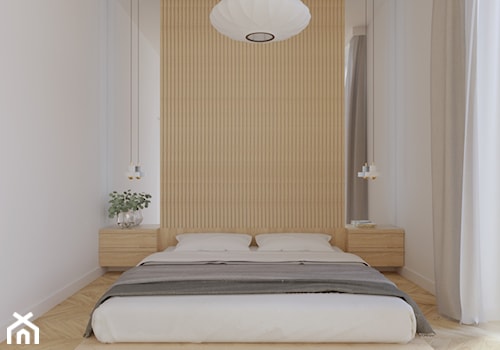 Powiśle - 54 m.² - Mała biała sypialnia, styl nowoczesny - zdjęcie od Studio Monocco