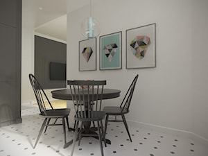 Mokotów - 55m² - Średnia biała jadalnia w kuchni, styl skandynawski - zdjęcie od Studio Monocco