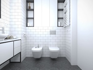 Żoliborz - 65 m.² - Mała bez okna z lustrem łazienka, styl industrialny - zdjęcie od Studio Monocco