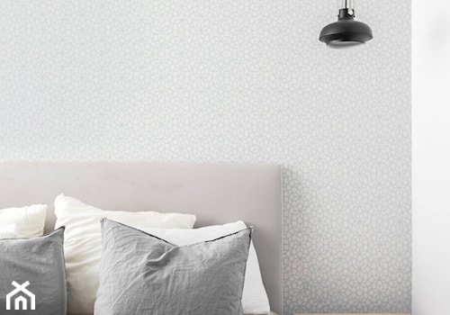 Mokotów - realizacja - 105m.² - Mała biała szara sypialnia, styl skandynawski - zdjęcie od Studio Monocco