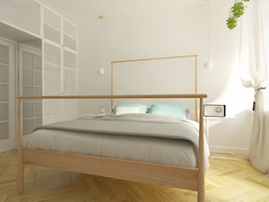Żoliborz - 50m² - Mała biała sypialnia, styl skandynawski - zdjęcie od Studio Monocco