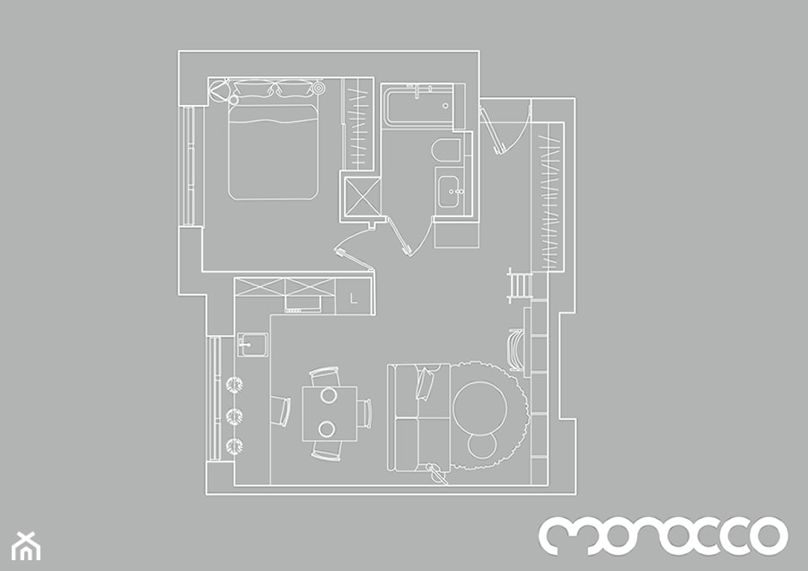 Floor plan mieszkania po zmianach. - zdjęcie od Studio Monocco