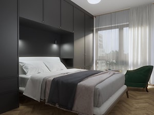 Żoliborz - 70 m.² - Średnia czarna sypialnia, styl nowoczesny - zdjęcie od Studio Monocco