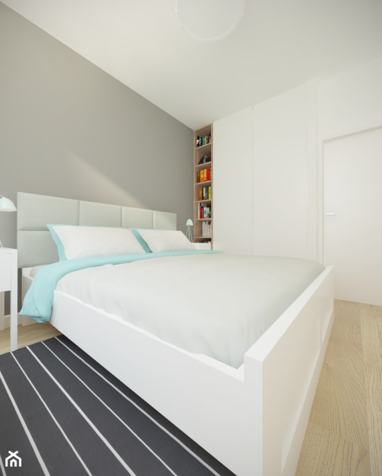 Bemowo - 42m². - Sypialnia, styl minimalistyczny - zdjęcie od Studio Monocco