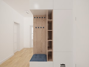 Bemowo - 90 m² - Średni z wieszakiem biały hol / przedpokój, styl nowoczesny - zdjęcie od Studio Monocco