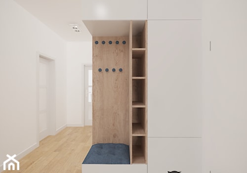 Bemowo - 90 m² - Średni z wieszakiem biały hol / przedpokój, styl nowoczesny - zdjęcie od Studio Monocco
