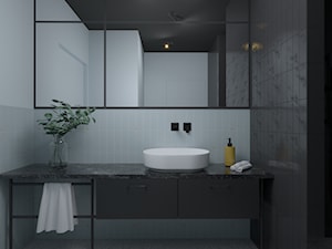 Powiśle - 60m.² - Mała bez okna z lustrem z punktowym oświetleniem łazienka, styl industrialny - zdjęcie od Studio Monocco