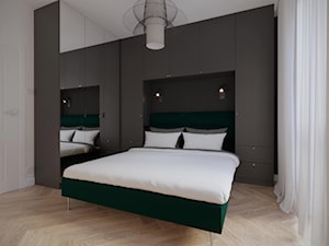 Grochów - 53 m.² - Średnia biała czarna sypialnia, styl nowoczesny - zdjęcie od Studio Monocco