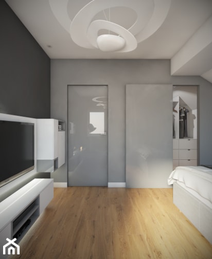 Otwock - projekt poddasza - Sypialnia, styl minimalistyczny - zdjęcie od Studio Monocco