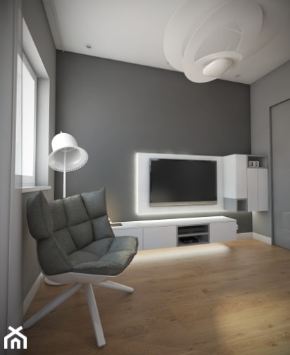 Otwock - projekt poddasza - Sypialnia, styl nowoczesny - zdjęcie od Studio Monocco