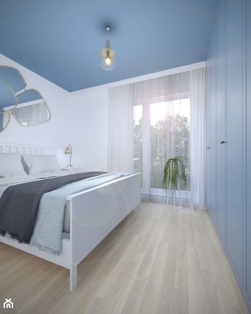 Żoliborz - 65 m.² - Mała biała sypialnia, styl skandynawski - zdjęcie od Studio Monocco - Homebook